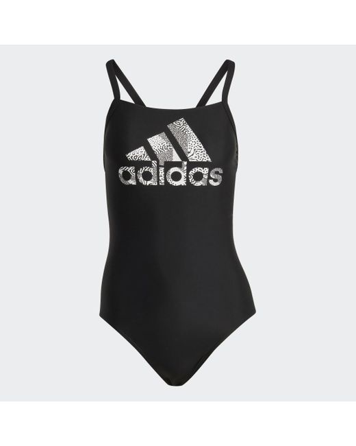 Adidas Black Big Logo Swimsuit