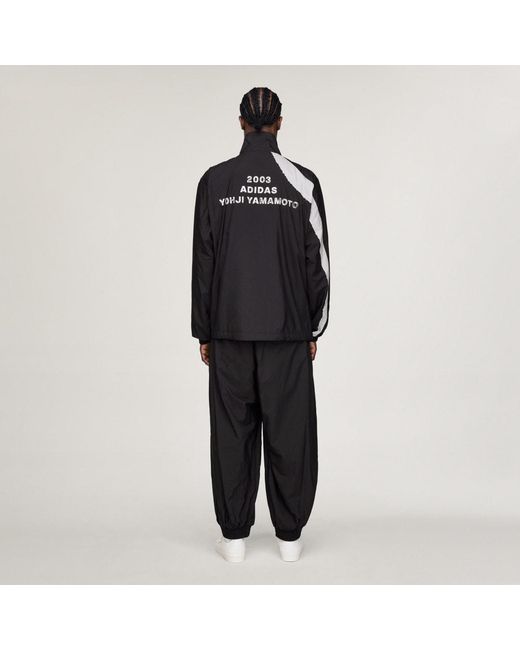 Adidas Black Y-3 Raw Edge 3 Stripes Nylon Shell Jacket for men