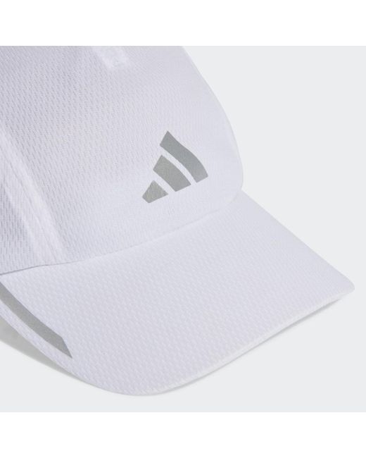 Adidas White Running Aeroready Four-panel Mesh Cap