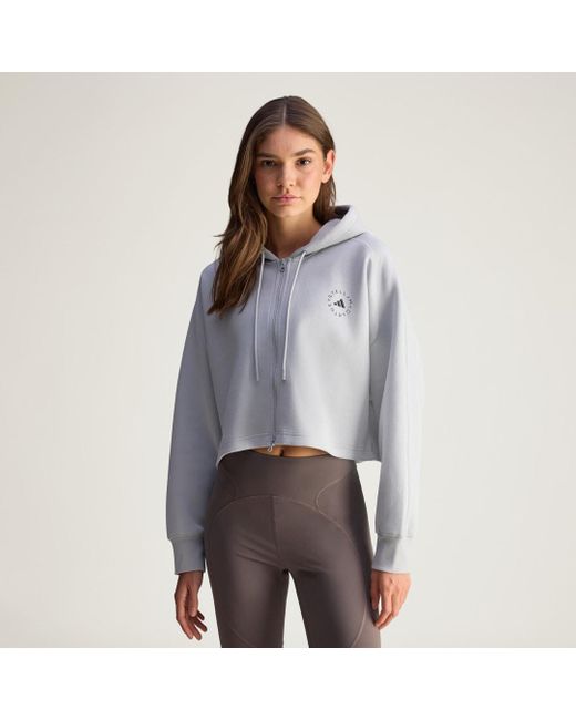 Adidas Gray By Stella Mccartney Sportswear Cropped Hoodie