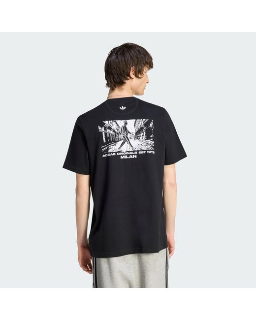 Adidas Black Milan Superstar Graphic Tee for men