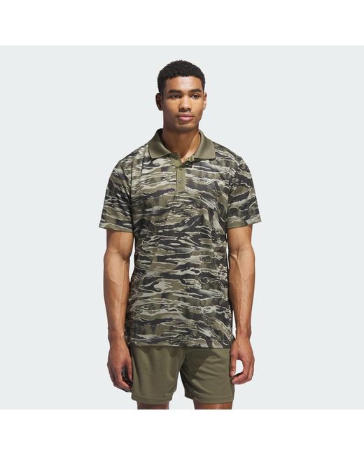 Adidas Green Tr-Es Camo Polo for men