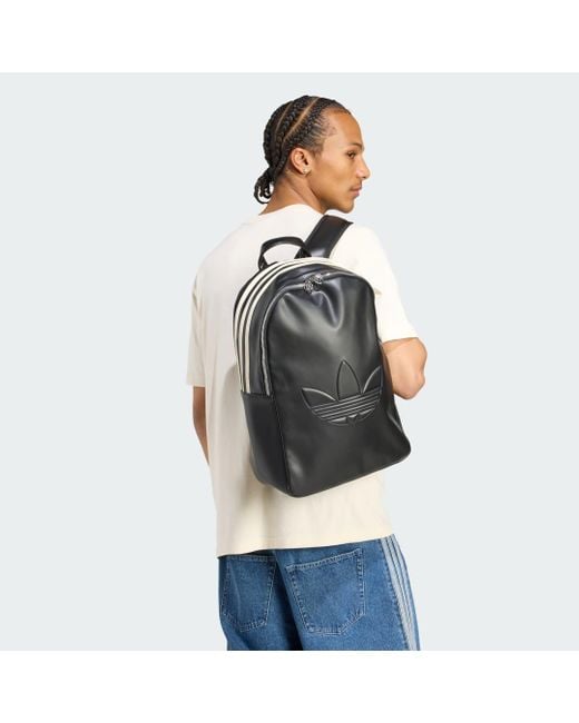 Adidas Black Polyurethane Backpack Outline Trefoil