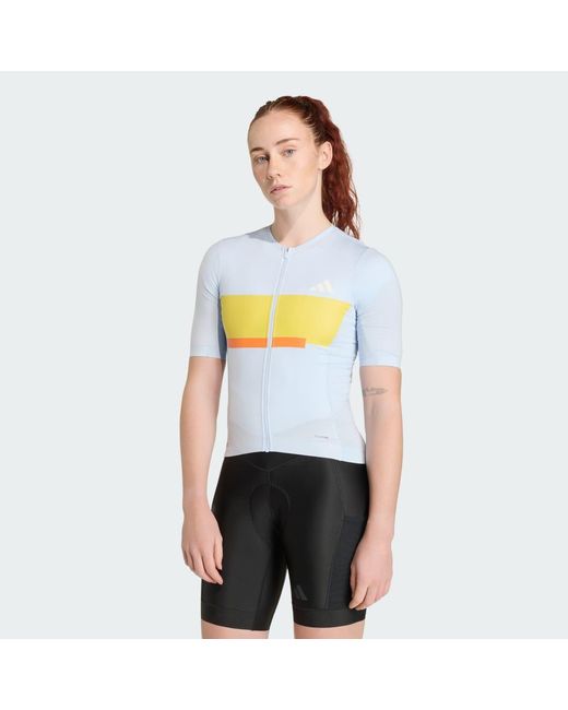Adidas White Tempo Cycling Jersey Neo Heritage