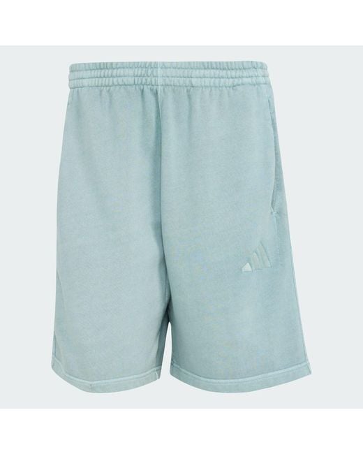 Adidas Blue All Szn French Terry Washed 8 Inch Shorts for men