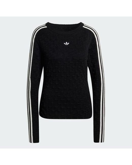 Adidas Black Originals Slim Solid Spike Knit Sweatshirt