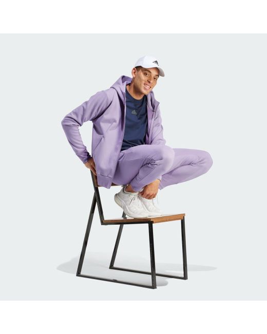 Adidas Purple Z.N.E. Winterized Full-Zip Hooded Track Jacket for men