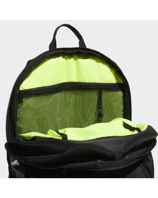 adidas black and green backpack