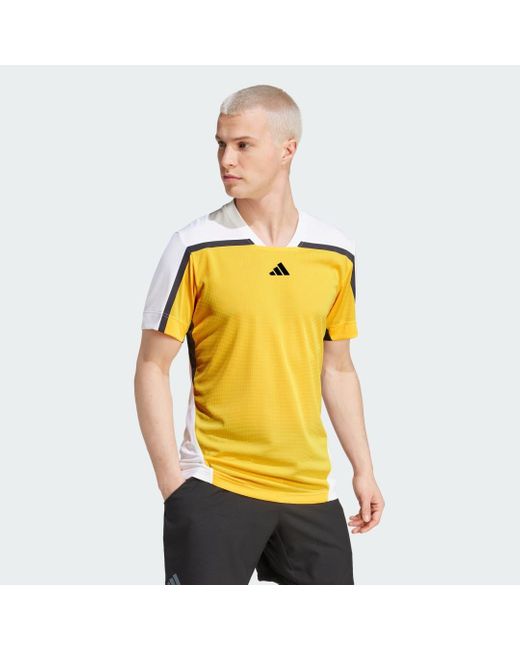 Adidas Yellow Tennis Heat.Rdy Pro Freelift T-Shirt for men