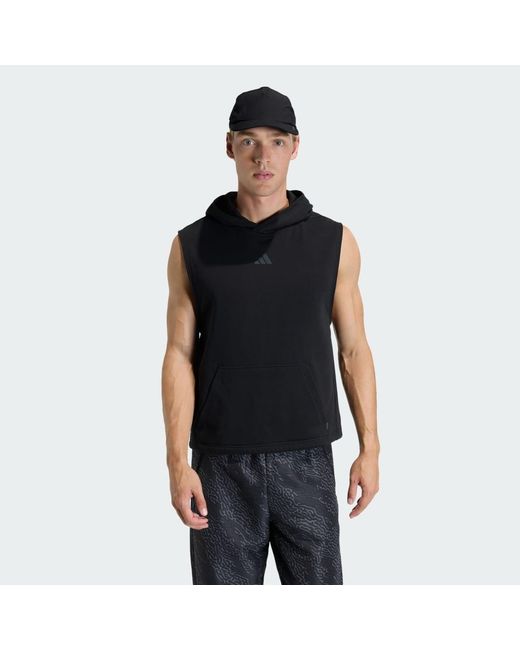 Adidas Black Primelift Workout Sleeveless Hoodie for men