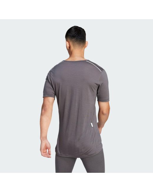Adidas Gray Xperior Merino 150 Baselayer Short Sleeve for men