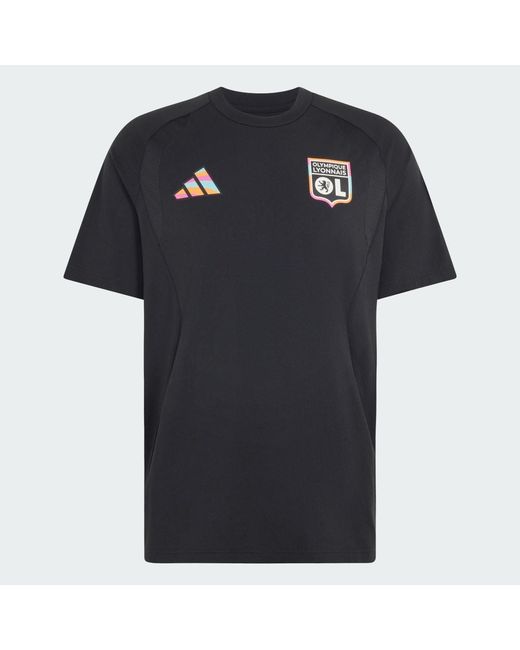Adidas Black Olympique Lyonnais Tiro Travel T-Shirt for men