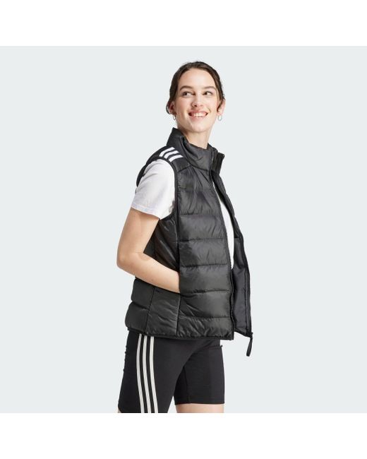Adidas Black Essentials 3-Stripes Light Down Vest