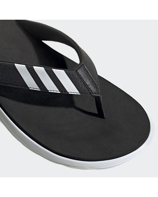adidas men's black flip flops