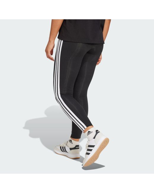 Adidas Gray Essentials 3-Stripes Cotton Leggings