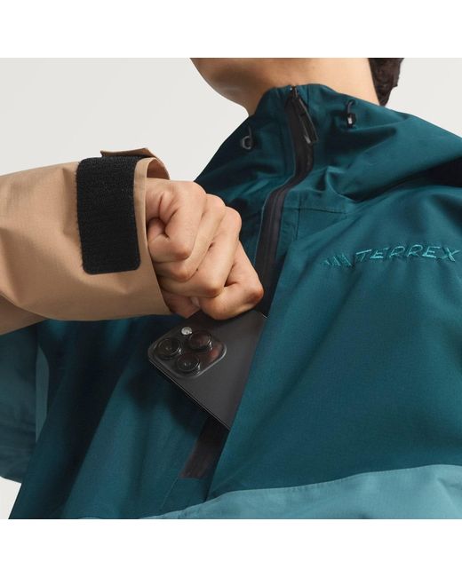 Adidas Blue Terrex Xploric 2 Layer Lined Climaproof Anorak for men