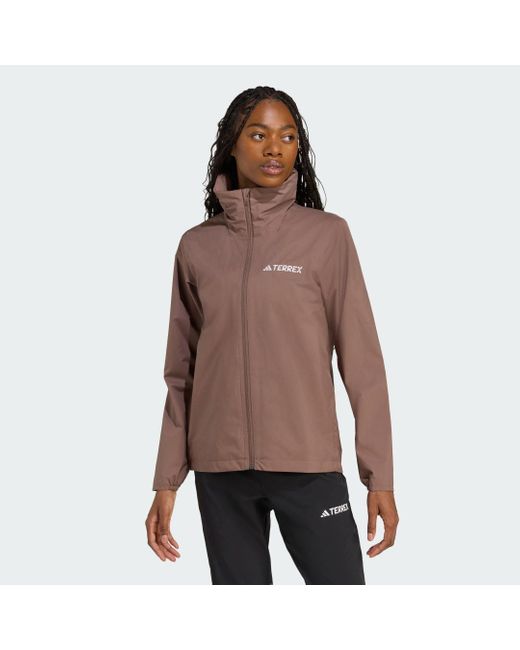 Adidas Brown Multi Essentials 2L Regenjacke