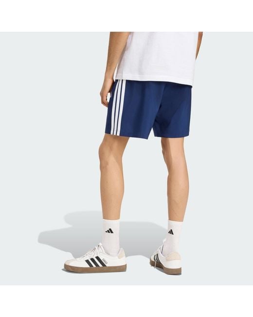 Adidas Blue Essentials 3-Stripes Chelsea Lite Woven Shorts for men