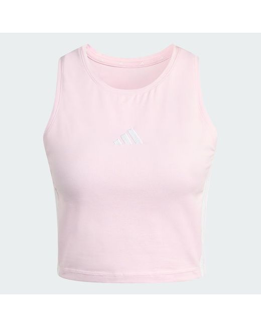 Adidas Red Essentials 3-Stripes Padded Tank