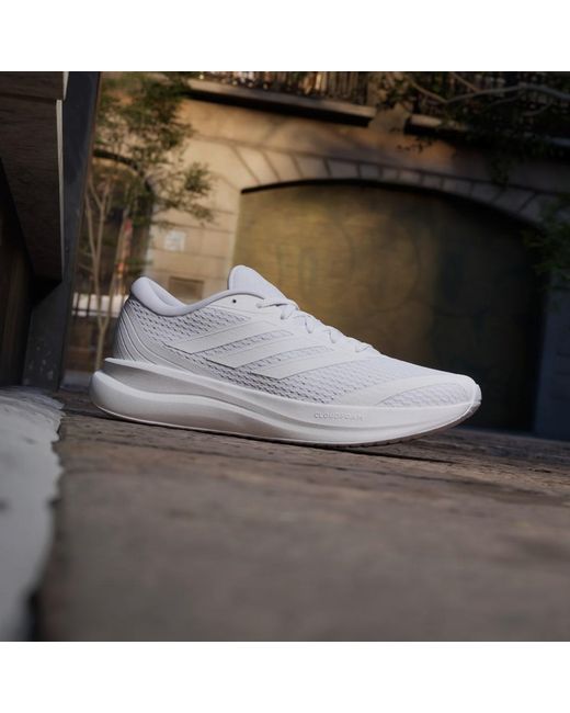 Adidas White Runfalcon 6 Cloudfoam Running Shoes for men