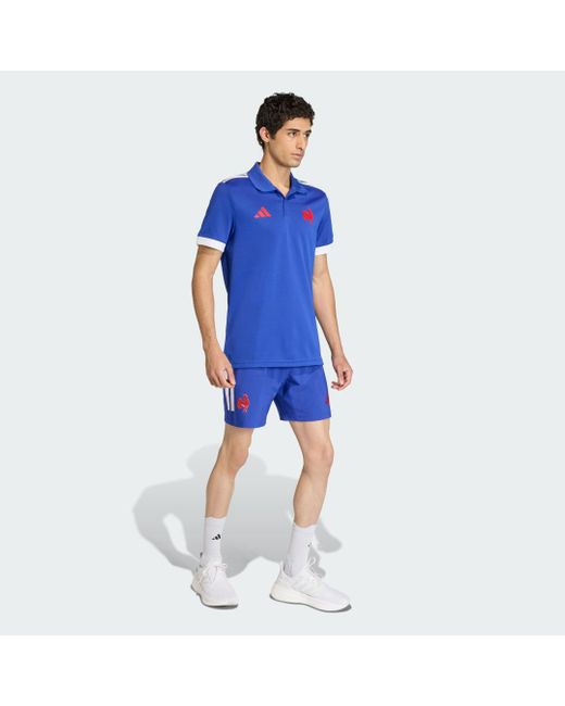 Adidas Blue France Rugby Home Supporters Replica Polo for men