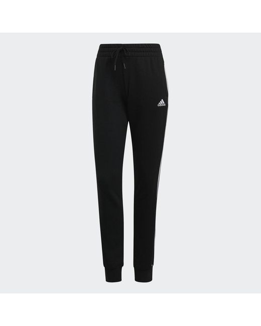 Adidas Black 3 Stripe French Terry Jogger Pant
