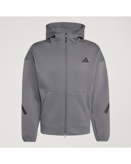 Adidas Gray Z.N.E. Full Zip Track Top for men