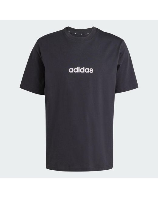 Adidas Gray Essentials Linear Single Jersey Tee for men