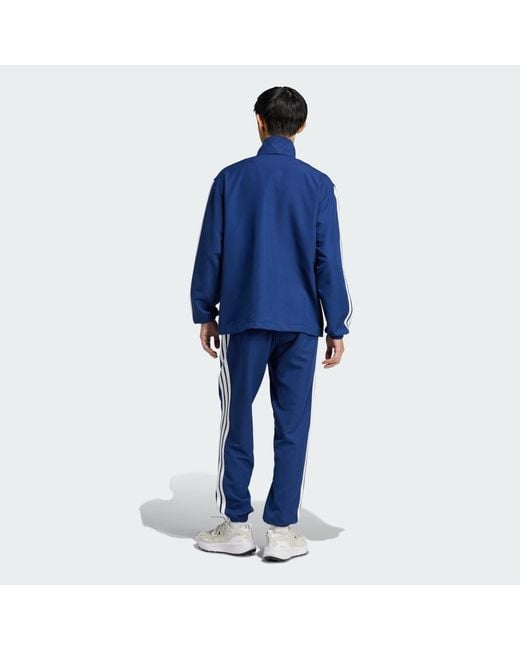 Adidas Blue 3-Stripes Woven Tracksuits for men