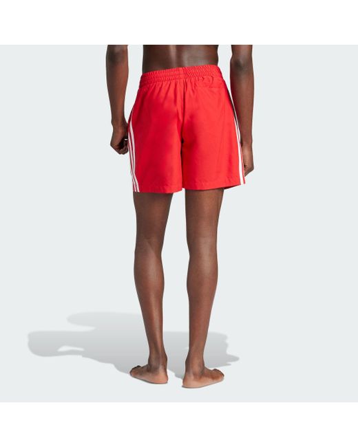 Adidas Red Originals Adicolor 3-stripes Swim Shorts for men