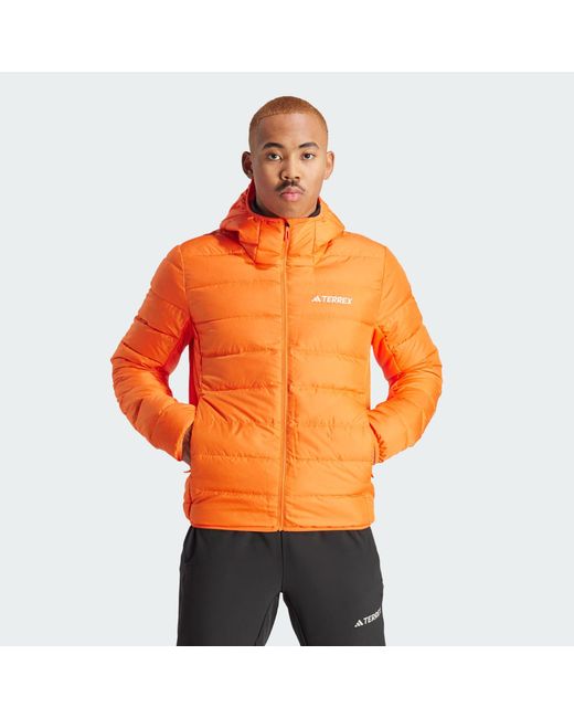 Adidas orange sales puffer jacket