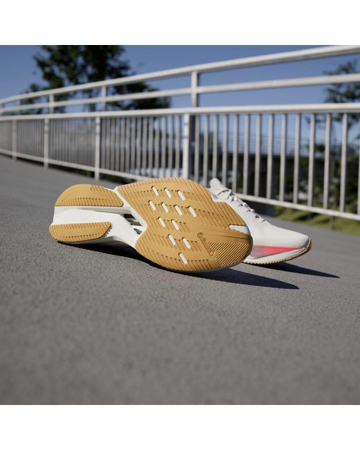 Adidas White Adizero Boston 12 Shoes for men
