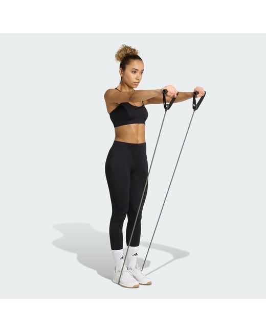 Adidas Blue Workout Essentials Light-Support Knit Bra