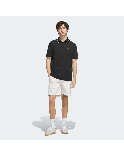 Adidas Black Originals Twistknit Trefoil Polo Shirt for men