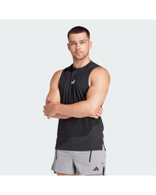 Adidas Designed For Training Workout Tanktop in het Black voor heren