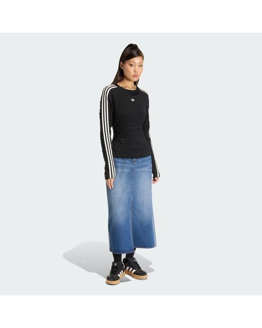Adidas Black Originals Slim Solid Spike Knit Sweatshirt