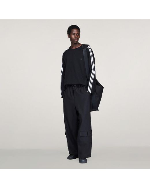 T-Shirt Y-3 A Maniche Lunghe 3 Strisce di Adidas in Blue