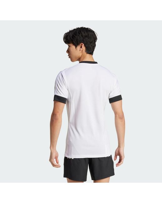 Adidas White 3-Stripes Fitted Jersey for men