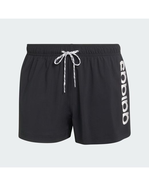 Adidas Blue Logo Stretchy Knit Swim Shorts 3 Inch for men