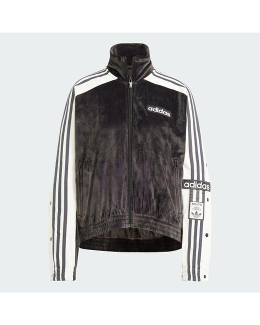adidas Adibreak Velour Track Top in Black | Lyst UK