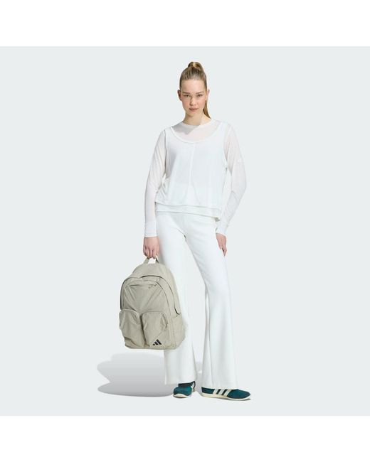 Adidas White Soft Lux Sheer Long-Sleeve Top