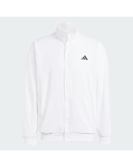 Adidas White Tennis Walk-On Jacket for men