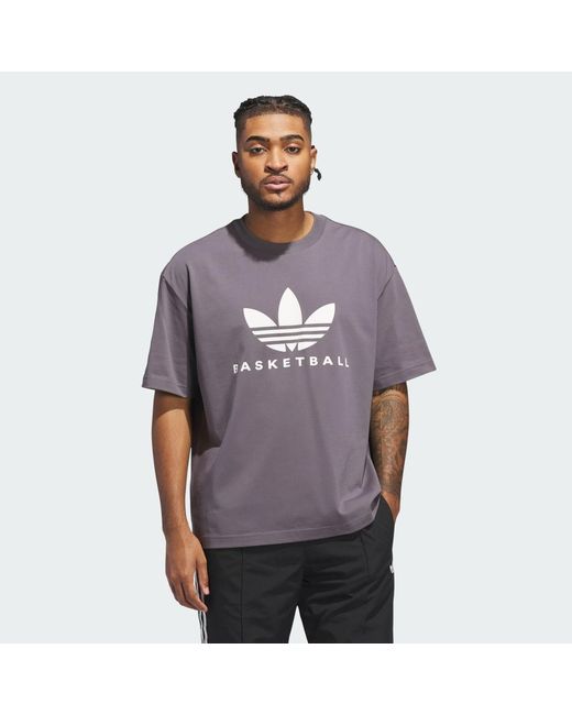 Adidas Purple Originals Basketball Courtside T-Shirt