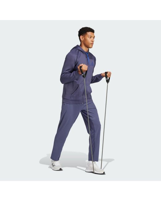 Felpa Con Cappuccio Da Allenamento Game And Go Full-Zip di Adidas in Blue da Uomo