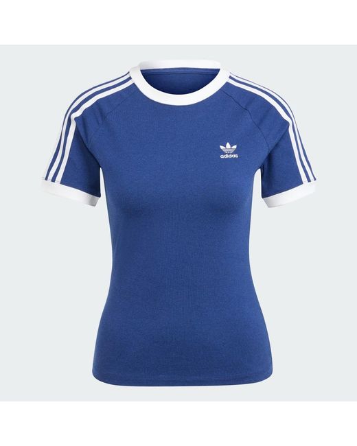 Adidas Blue 3-Stripes Slim Raglan Tee