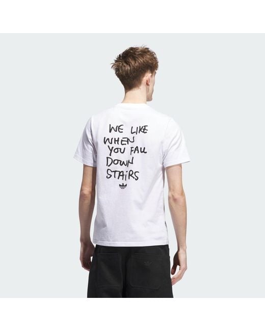 Adidas White Shmoofoil Stairs T-Shirt