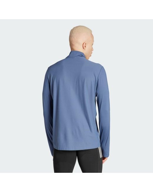 Adidas Blue Own The Run Half-Zip Jacket for men