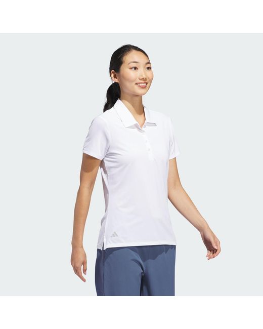 Adidas White Ultimate365 Solid Short Sleeve Polo Shirt