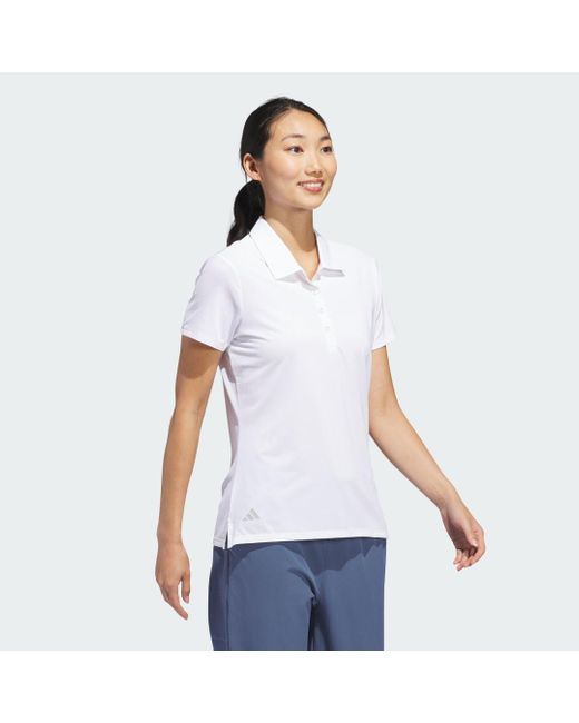 Adidas White Ultimate365 Solid Short Sleeve Polo Shirt