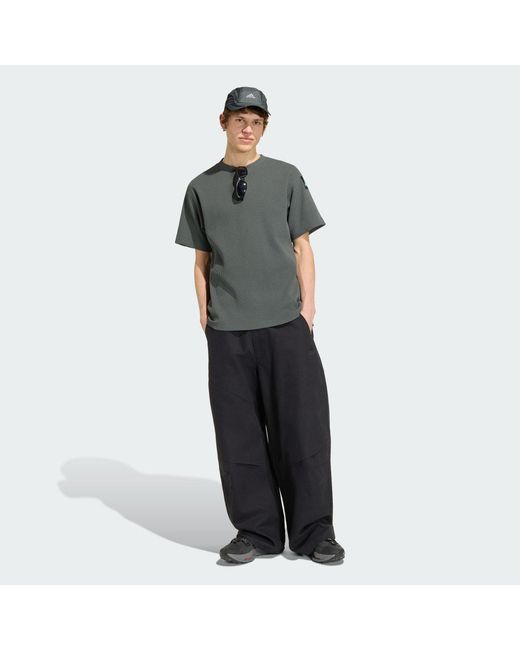 Adidas Gray Equipment Waffle Short Sleeve Tee for men